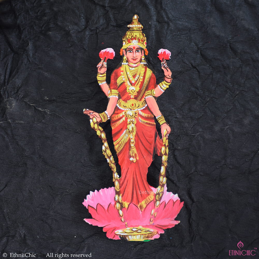 Hand Painted Standing Lakshmi Cut out image 0