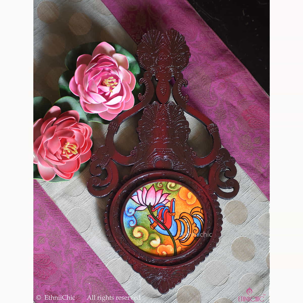 Wooden Aranmula Wall Frame - Vishnu Hands image 0