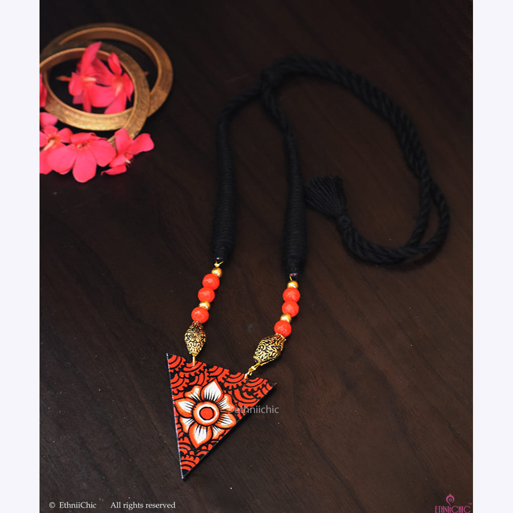 Hand painted Mural Motif Necklace image 0