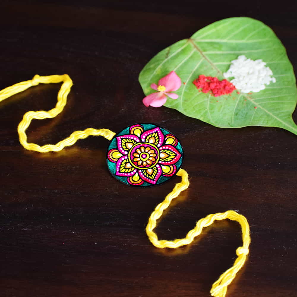 Handpainted Rakhi (On Seed Paper) Mandala Design 1 image 2