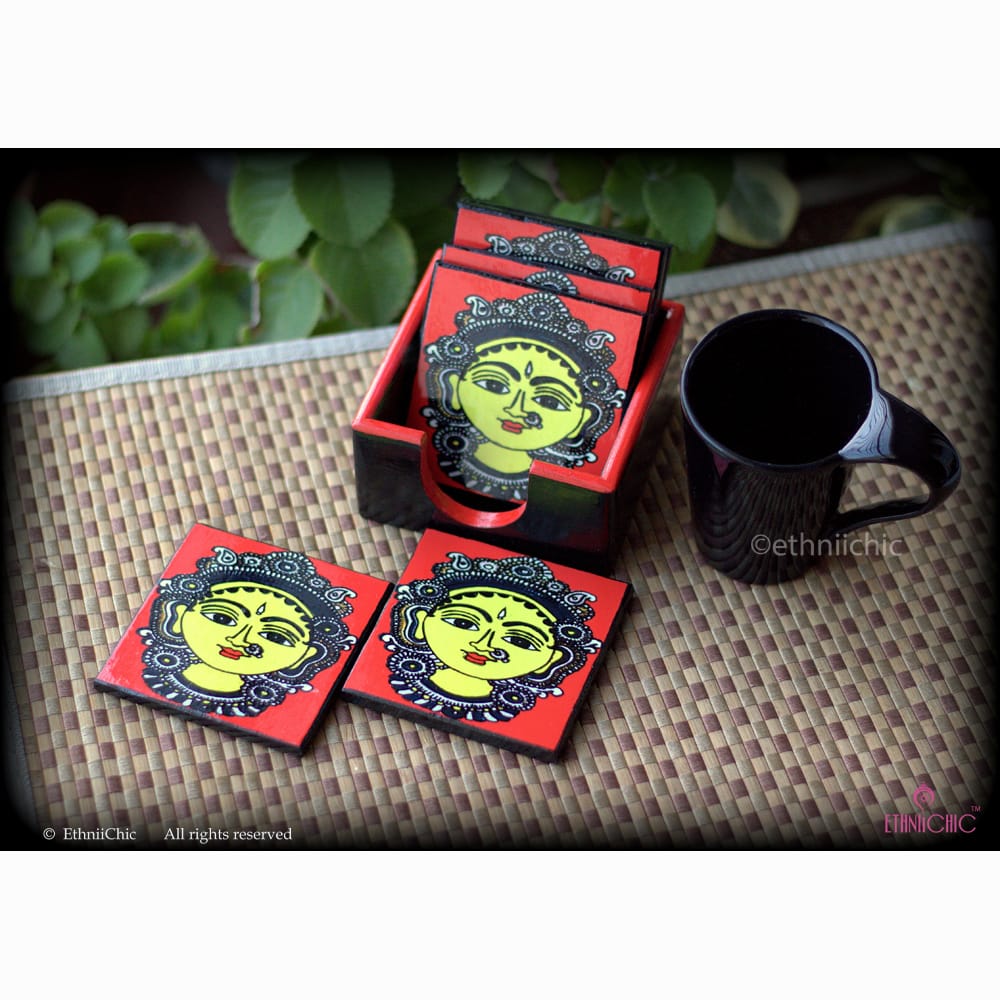 Coasters - Kalamkari face image 0