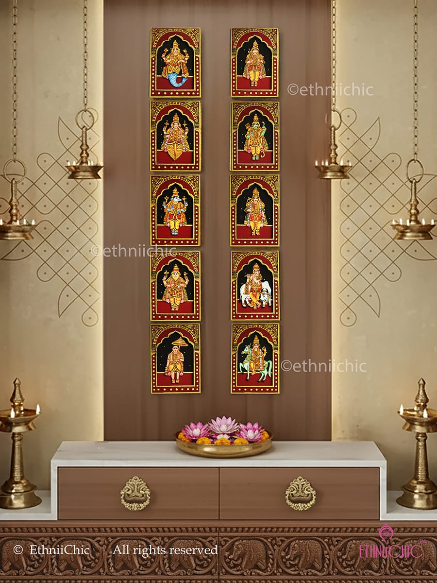 Wall Mounting Frames of Dashavatharam - Set of 10