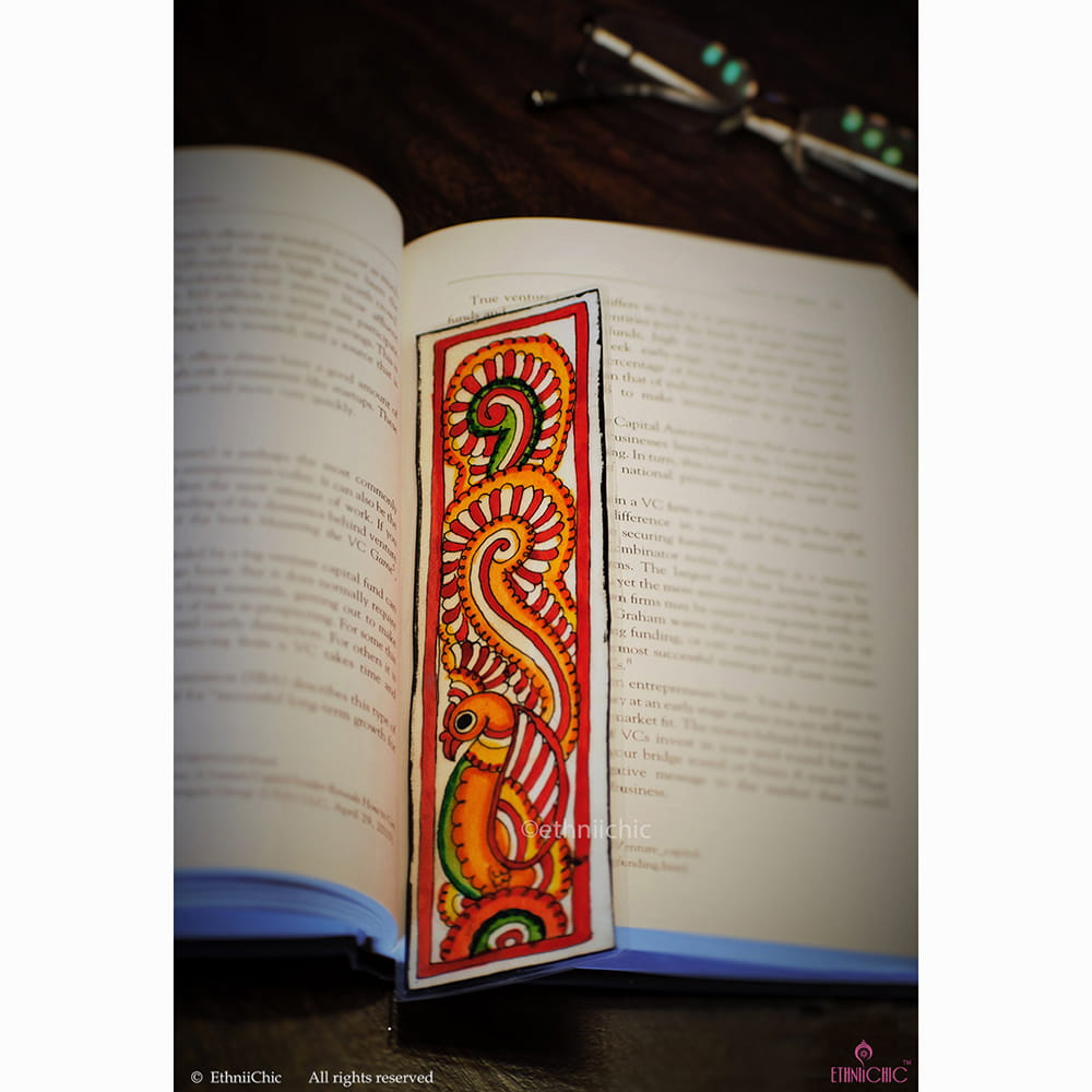 Hand painted Tholu Bommalatha Orange Book mark 1 image 0