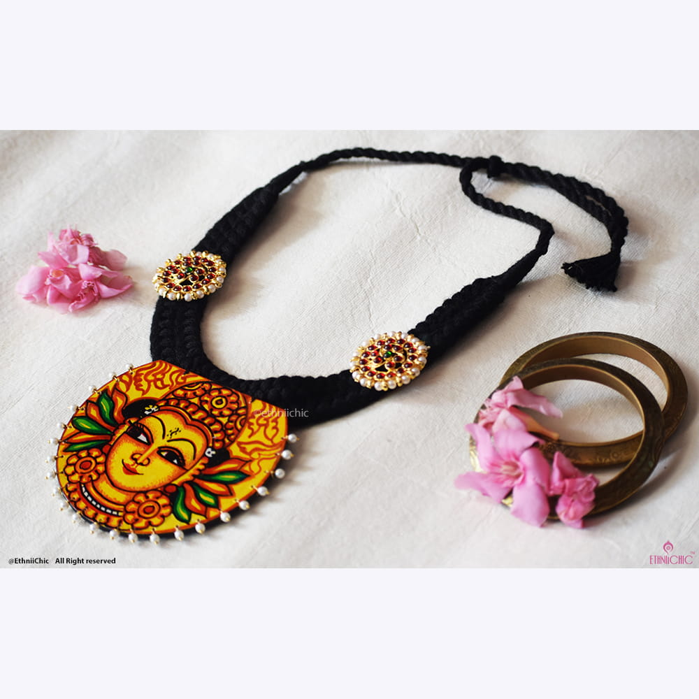 Hand painted Kerala Mural  Neck piece 31 image 0