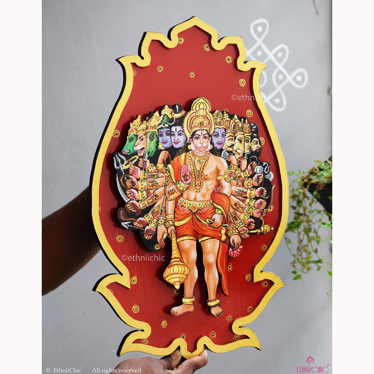 Wall Mounting Ekadash Hanuman Hand painted Frame image 0
