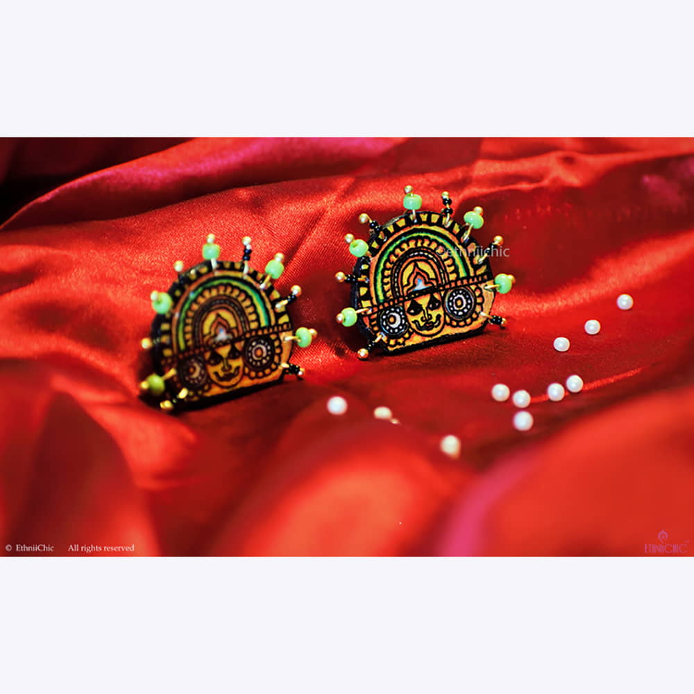 Hand painted Earrings - Thaiyyam image 0