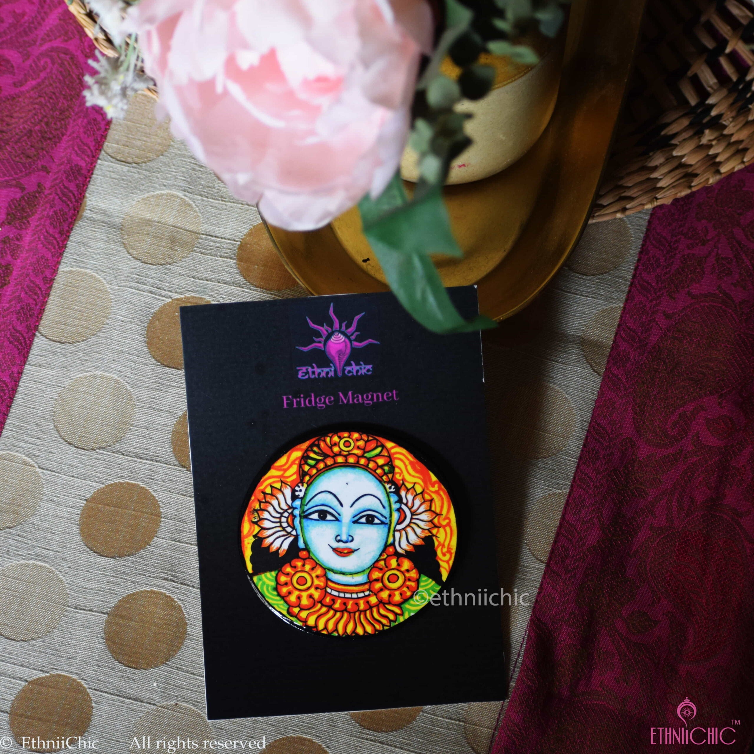 Kerala Mural Fridge Magnet Apsara - 15 image 0