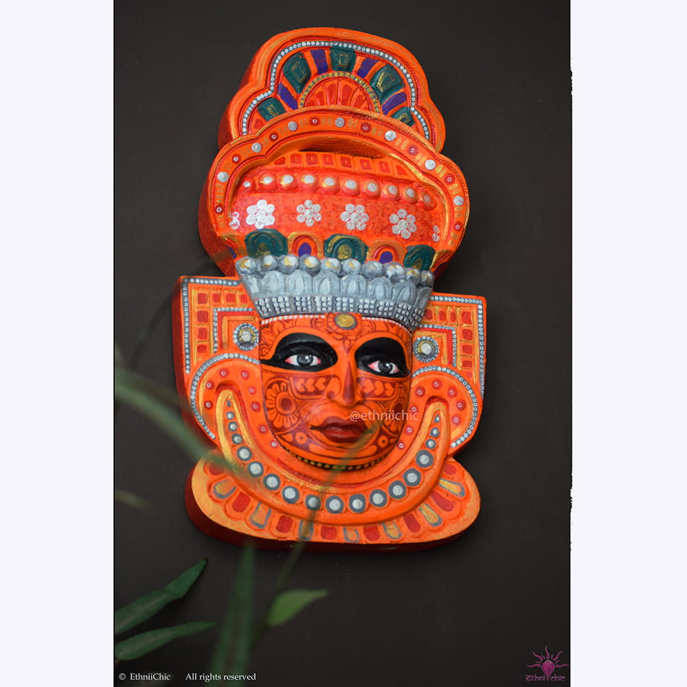 Theyyam Mask - Hand Painted Vishnumoorthy - 2-in-1 Decor image 4