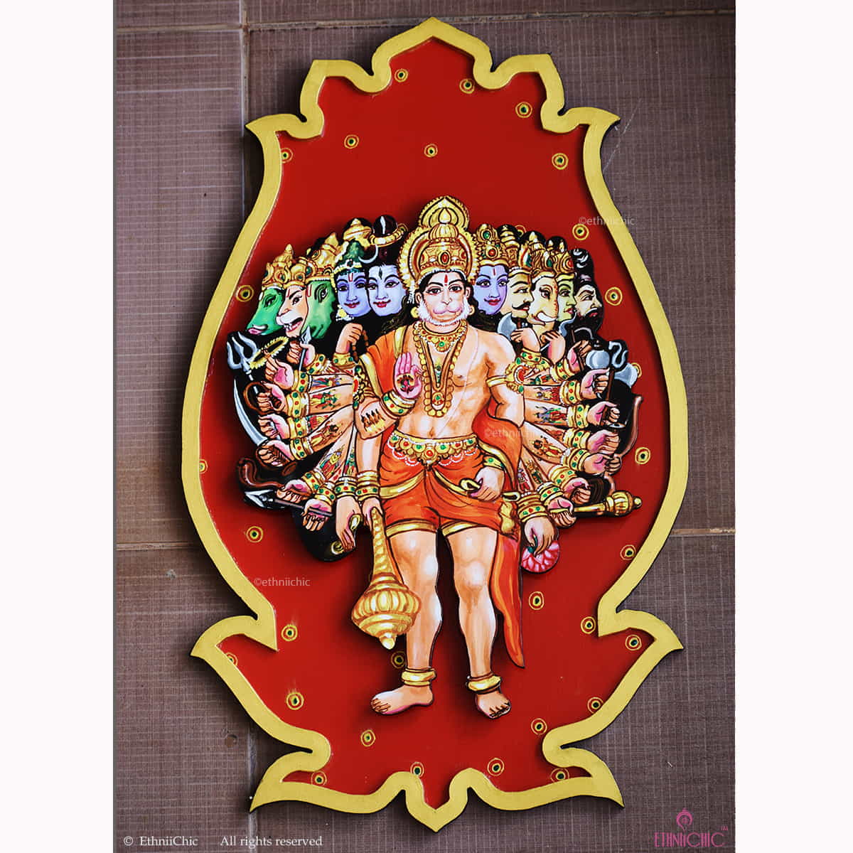 Wall Mounting Ekadash Hanuman Hand painted Frame image 1