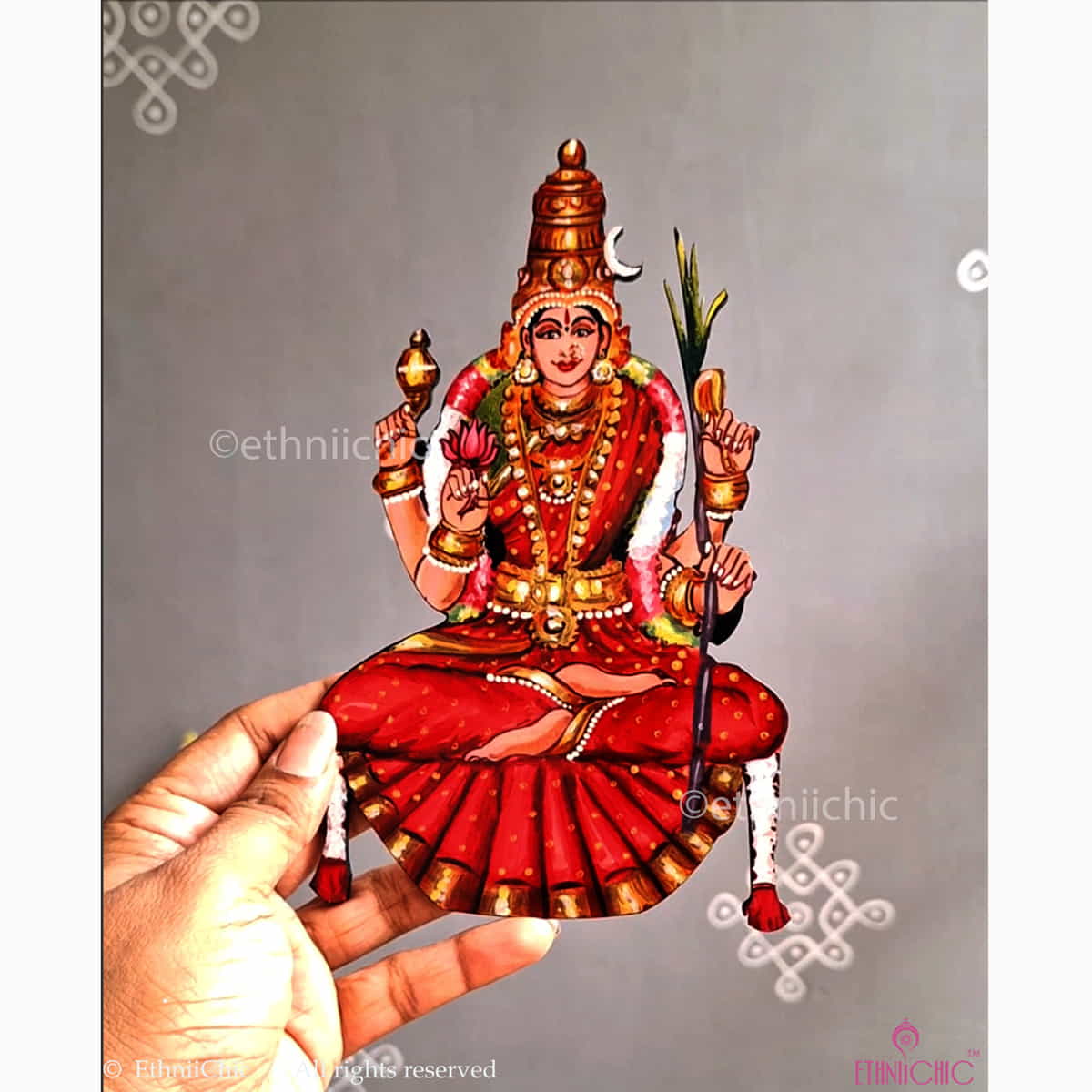 Hand painted Wooden Devi Cut Out image 0