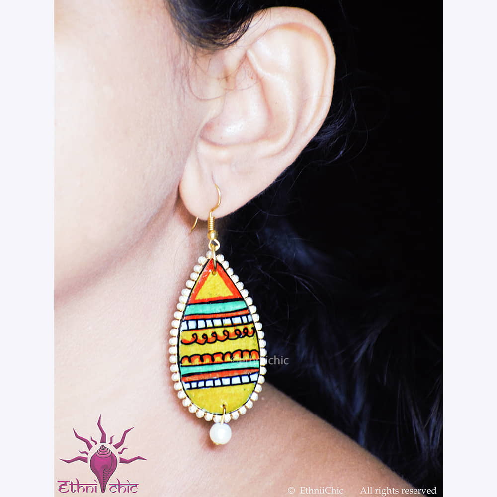 Hand painted Earrings- Mural Motif 4 image 1