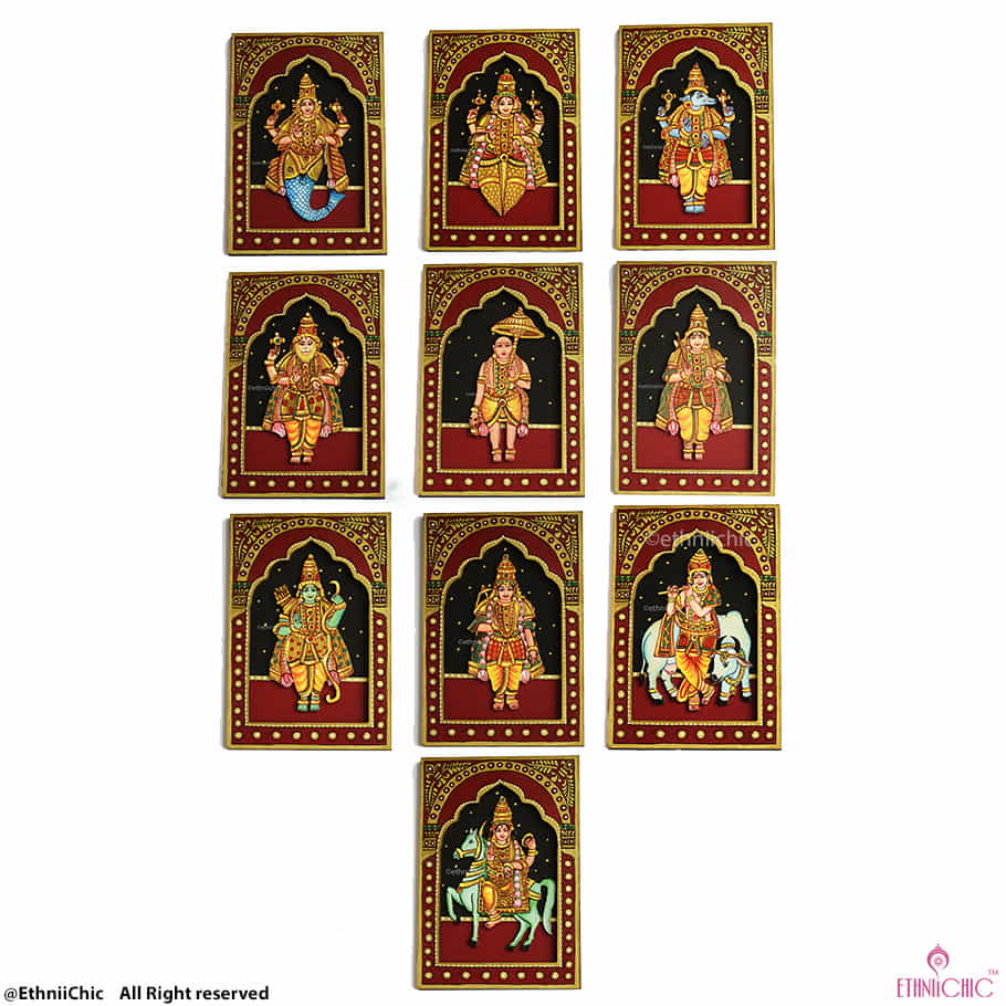 Wall Mounting Frames of Dashavatharam - Set of 10 image 0
