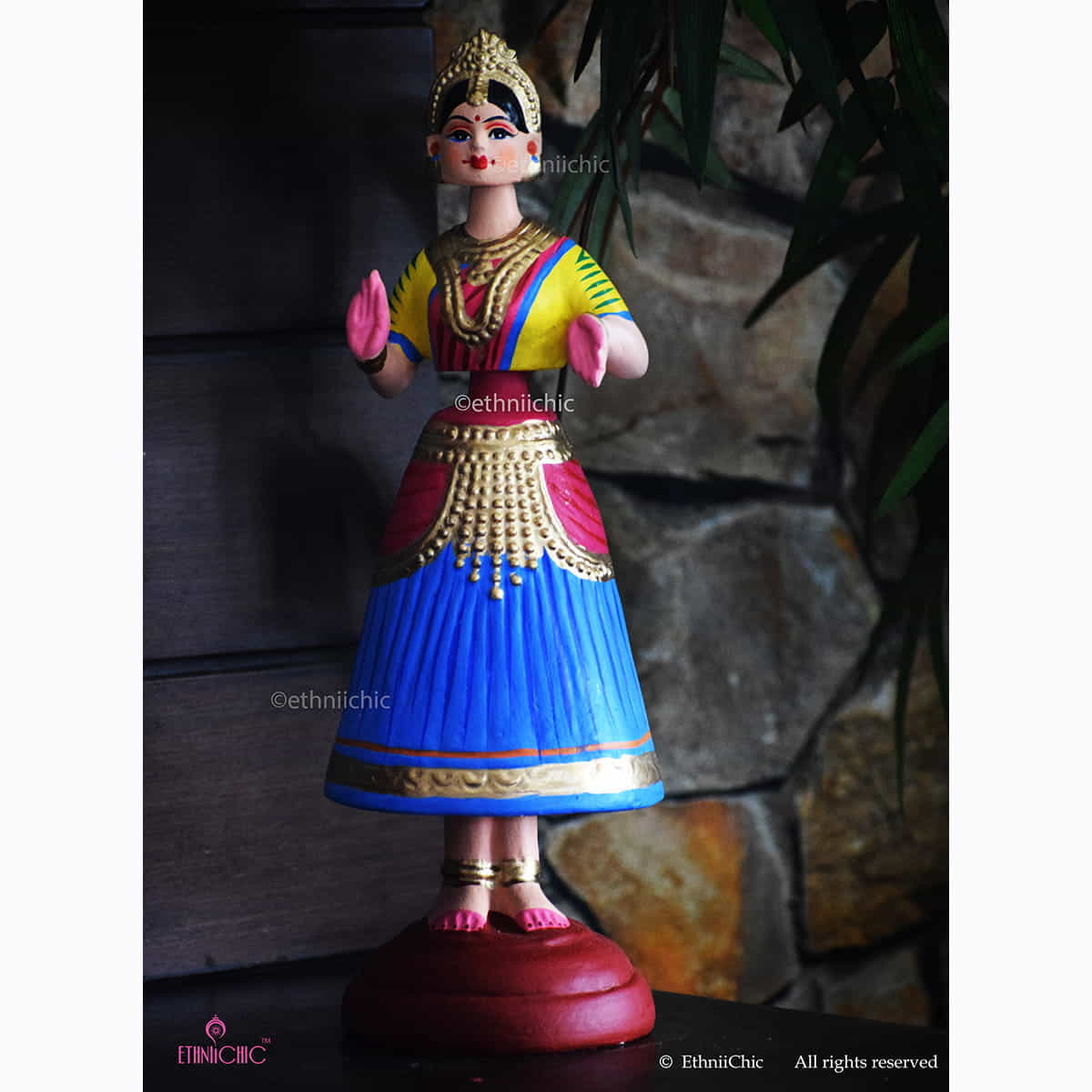 Dancing Thanjavur Doll - Blue image 0
