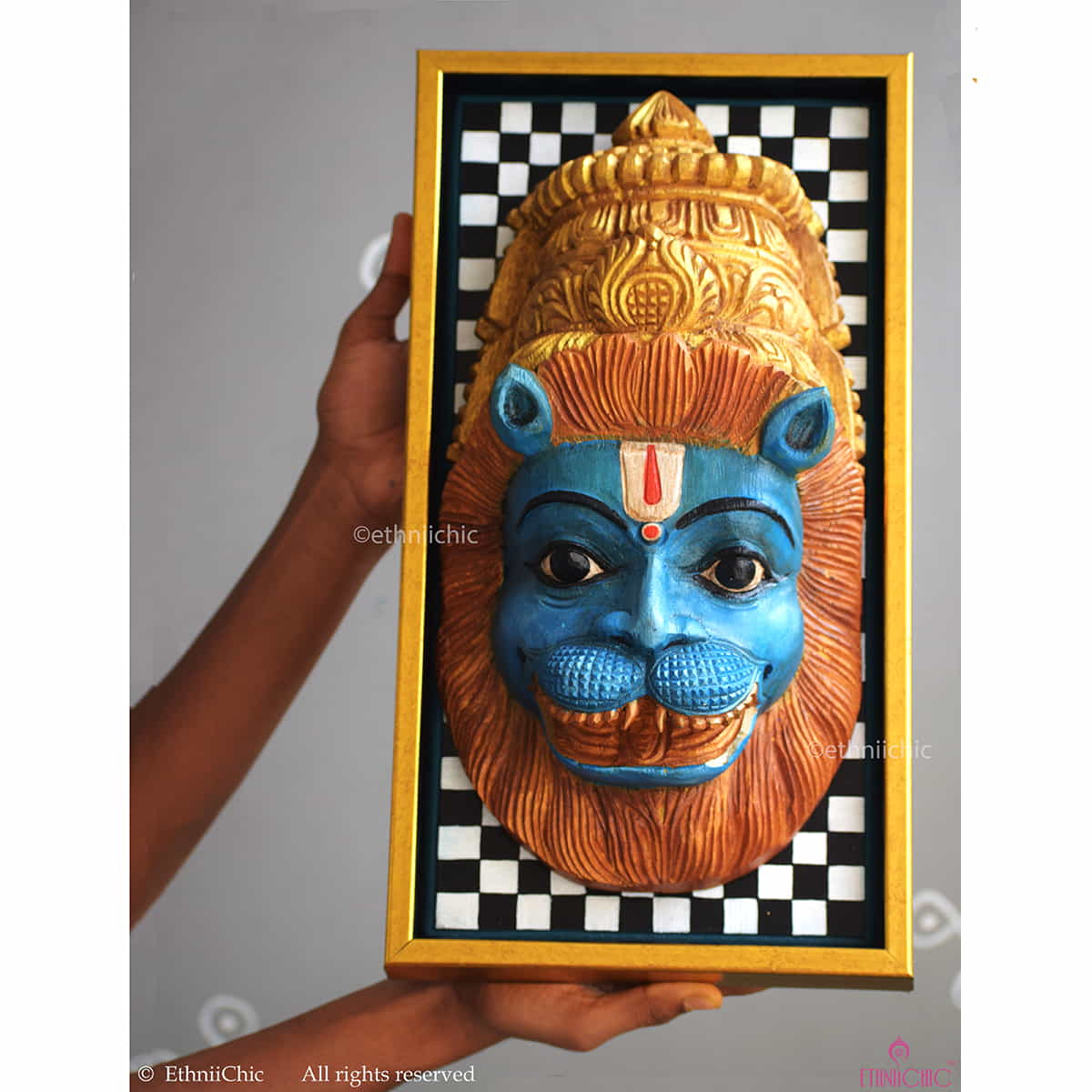 Wall Mounting Narasimha Head Frame image 1