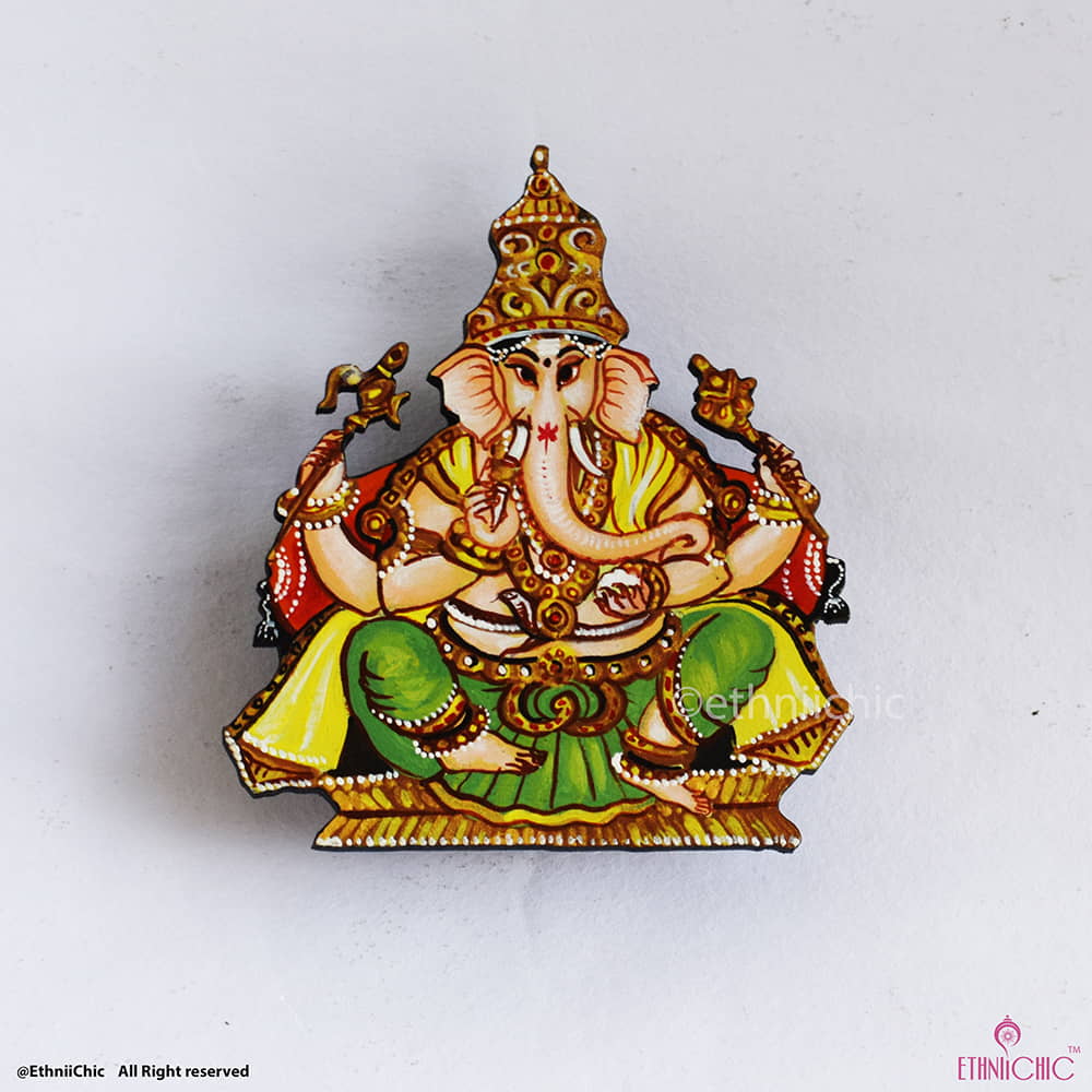 Hand Painted Tanjore Ganesha Cut out image 1