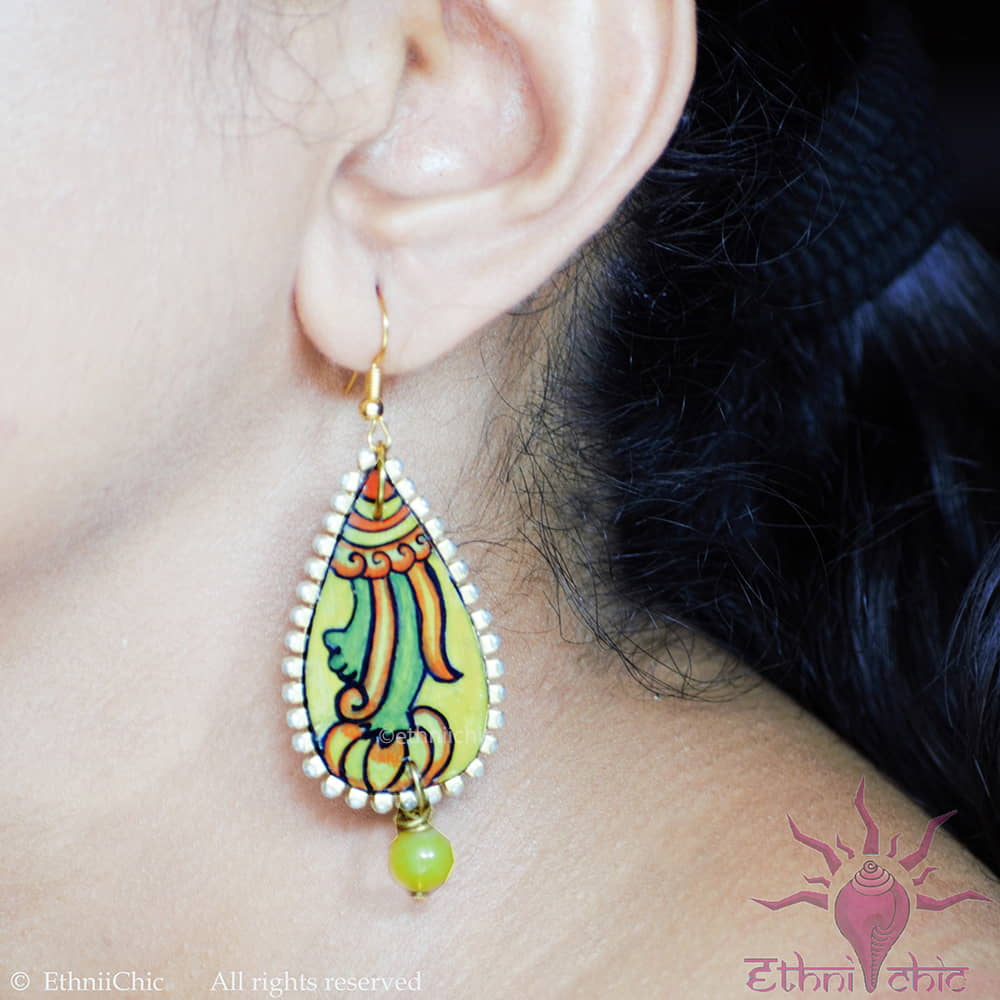 Hand painted Earrings- Mural Motif 6 image 1