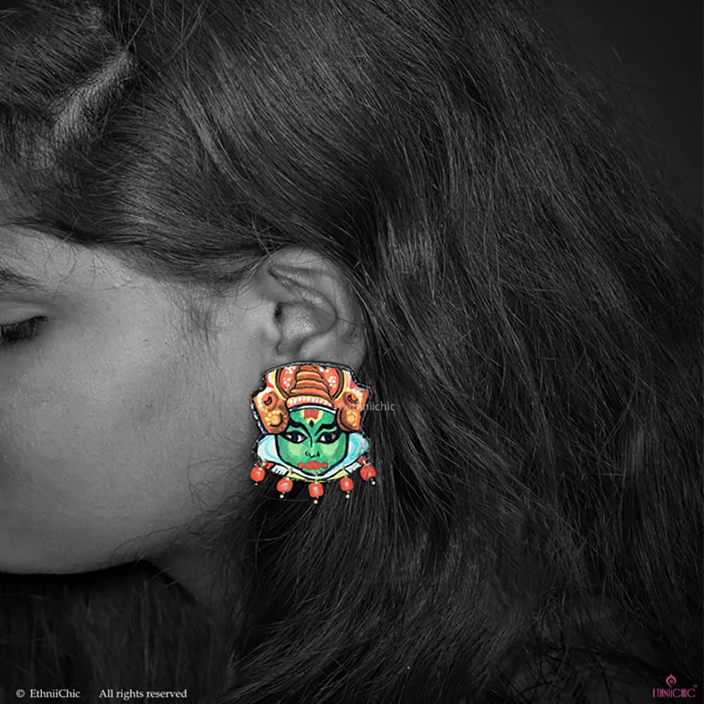 Hand Painted Kathakali Studs image 0