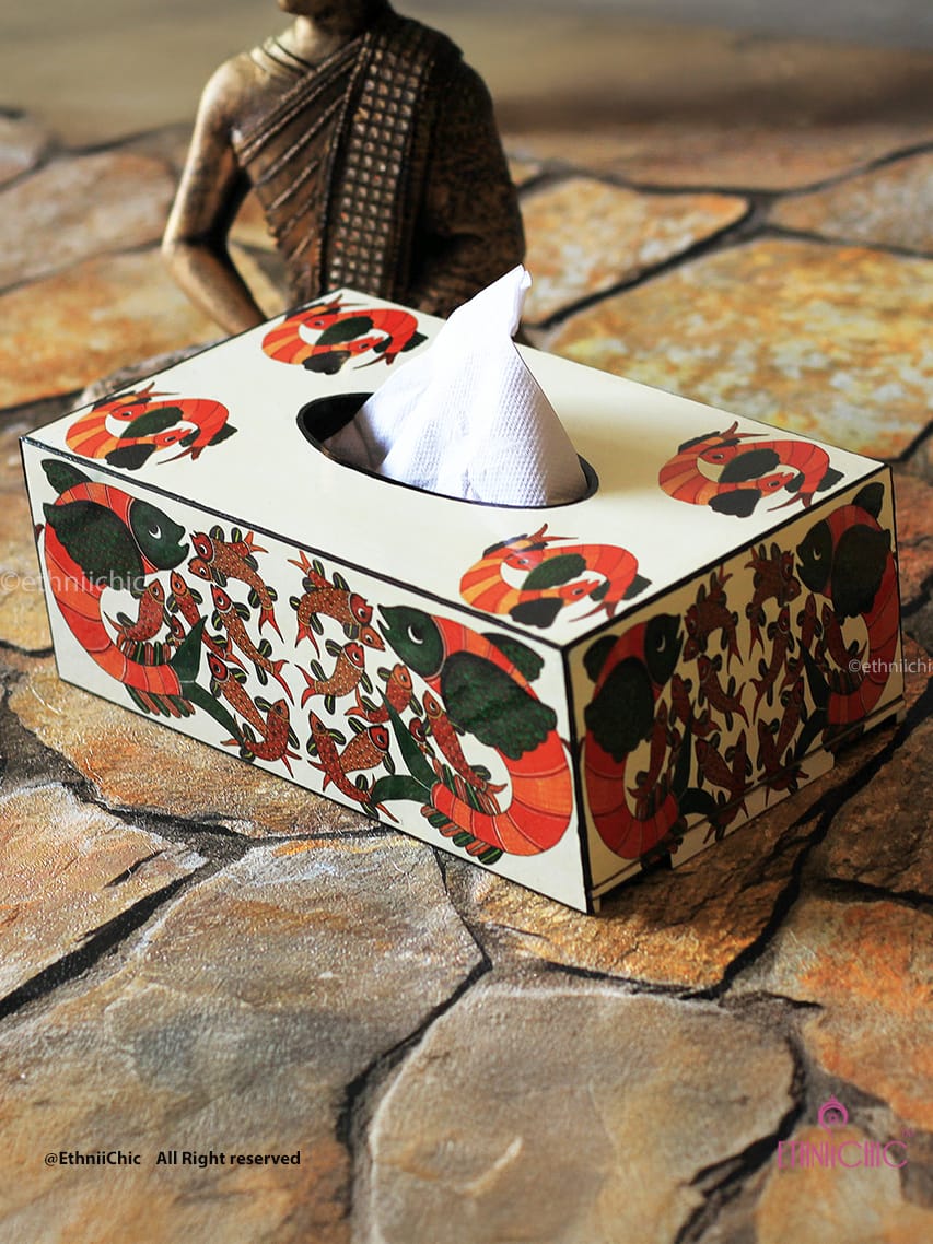 Family Tissue Box – Gond Fish