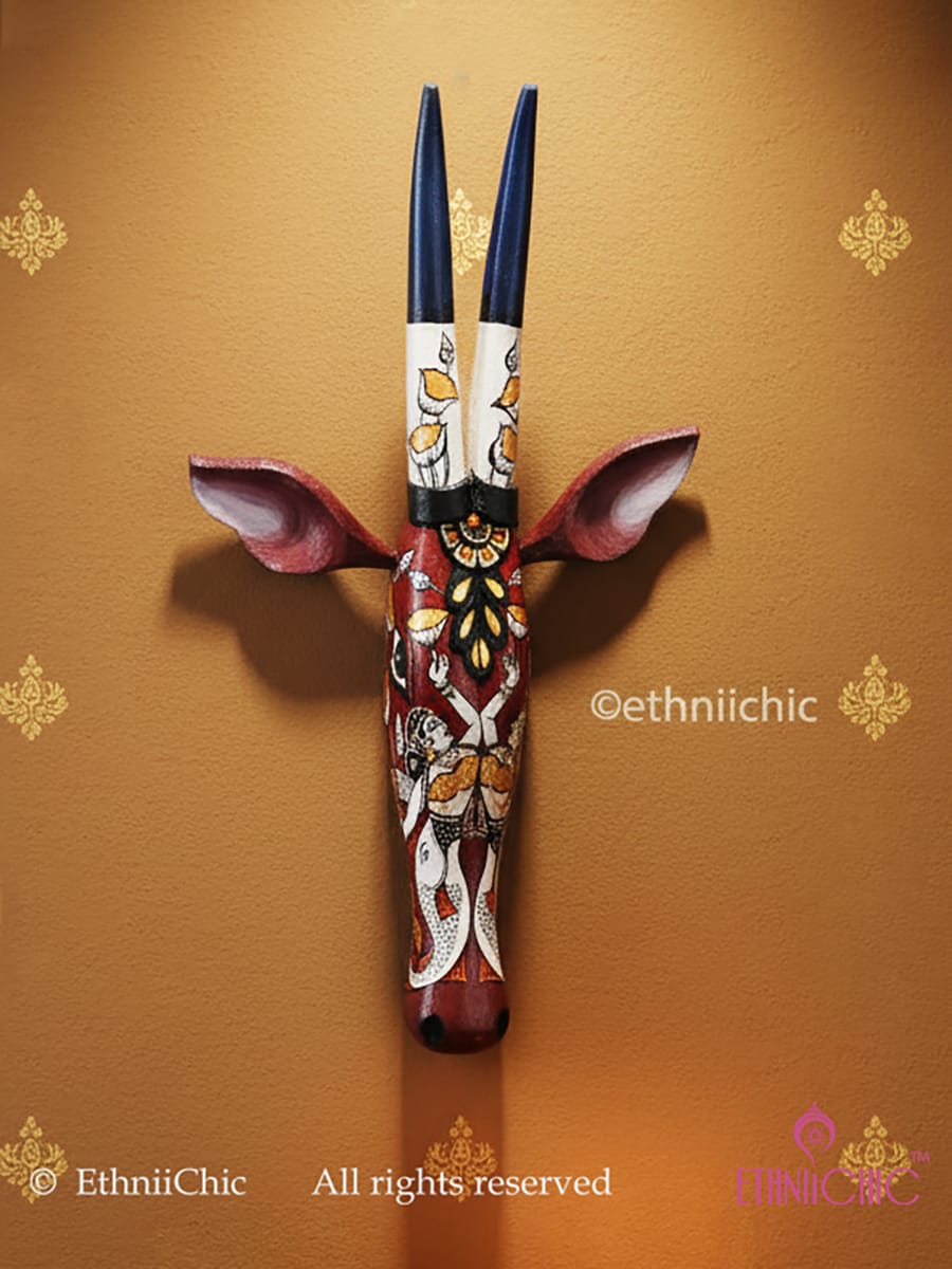 Hand painted 18" Narrow Cow Head - Apsara