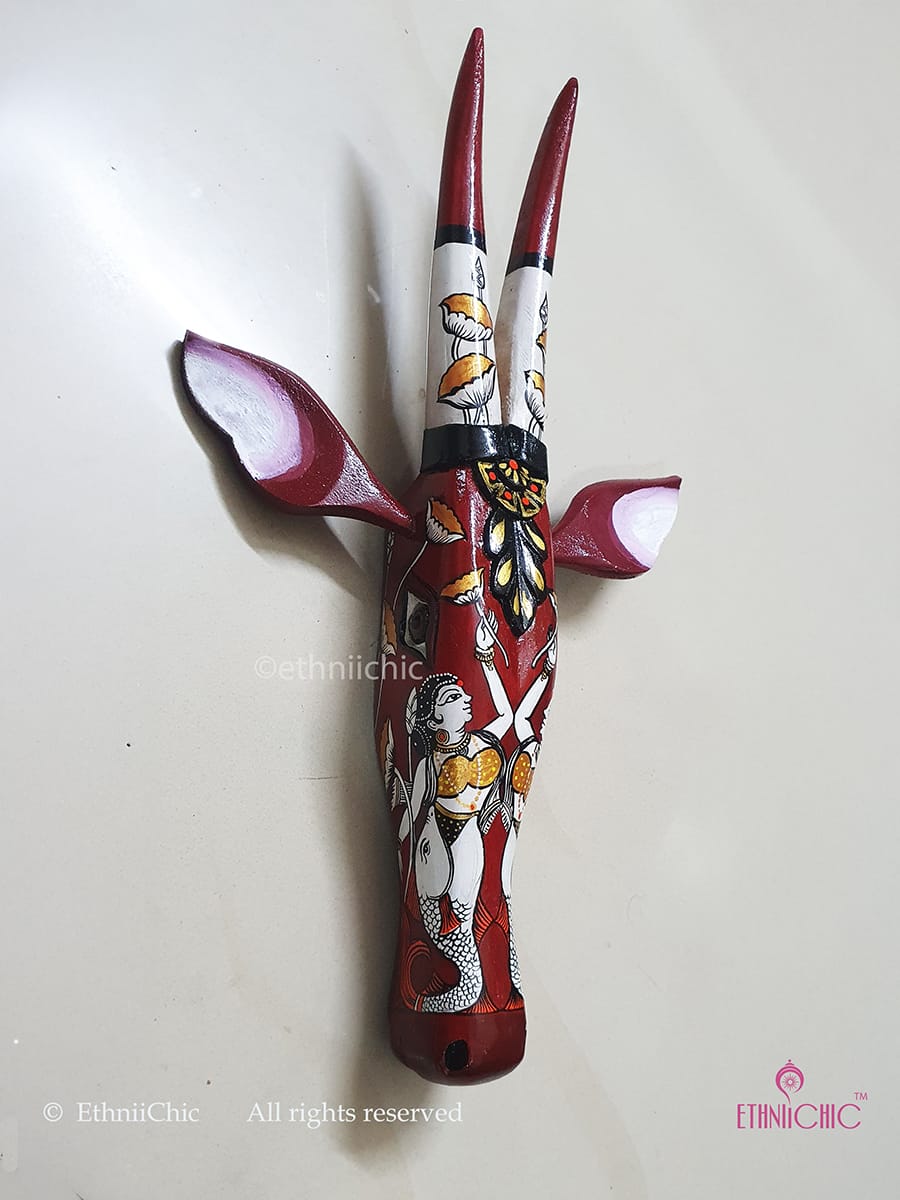Hand painted 18" Narrow Cow Head - Apsara