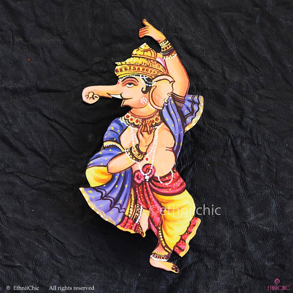 Hand painted Dancing Ganesha Cut out - EthniiChic