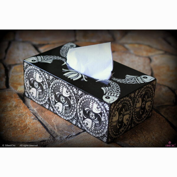 Family Tissue Box - Madhubani Fish