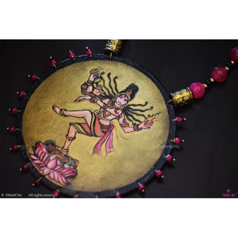 Hand Painted Gold Plated Nataraja Necklace