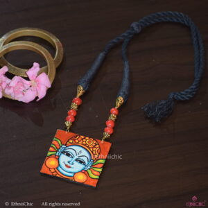 Hand Painted Kerala Mural Necklace 37