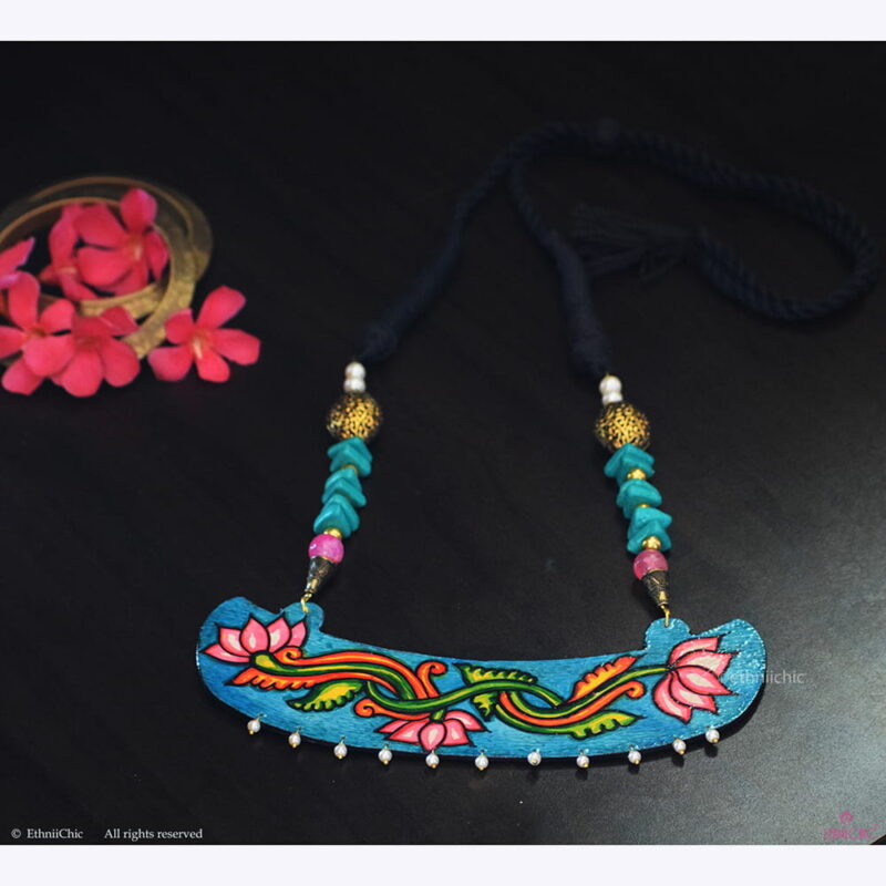 Hand painted Mural Motif Necklace 4