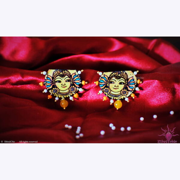 Hand painted Earring Studs - Mural face