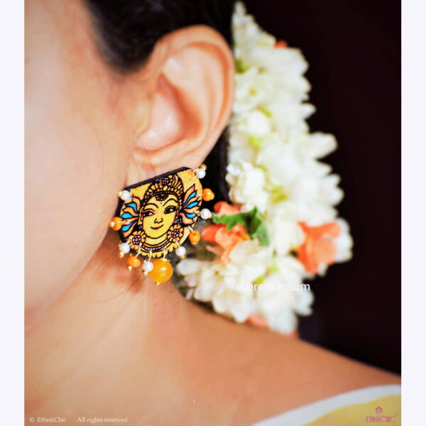 Hand painted Earring Studs - Mural face