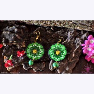 Hand painted Earrings- Flower Motif