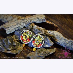 Hand painted Earrings - Ganesha 1