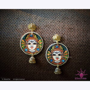 Hand painted Earrings - Kerala Mural Face 15