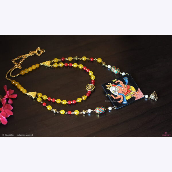 Hand painted Ganesh Double Layer Necklace