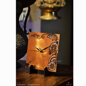 Hand painted Henna Table Clock