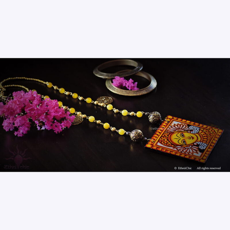 Hand painted Kerala Mural Neck piece 23