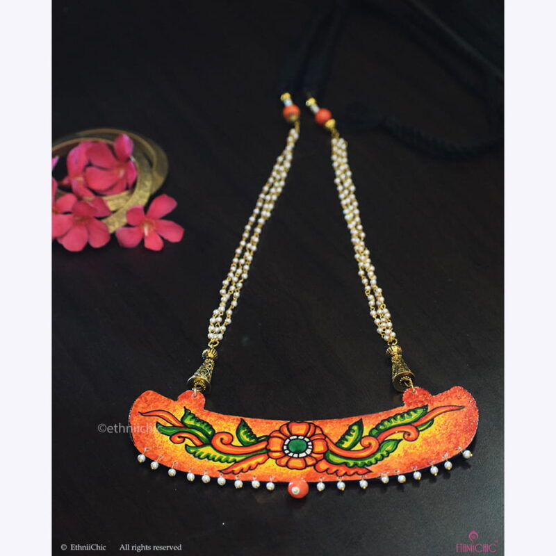 Hand painted Mural Motif Necklace 3