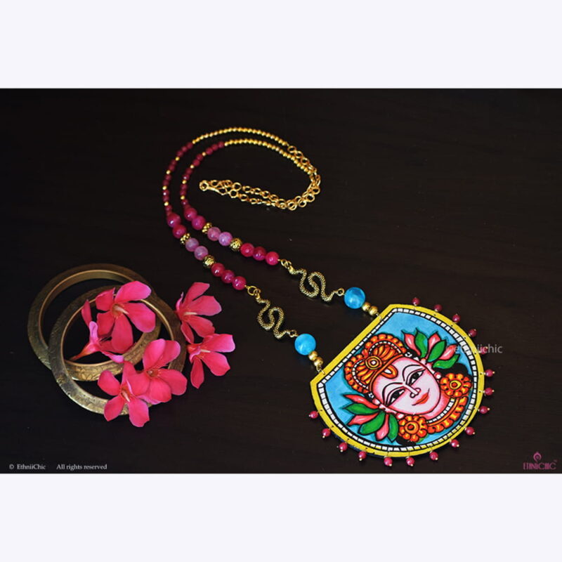 Hand painted Mural Necklace 36