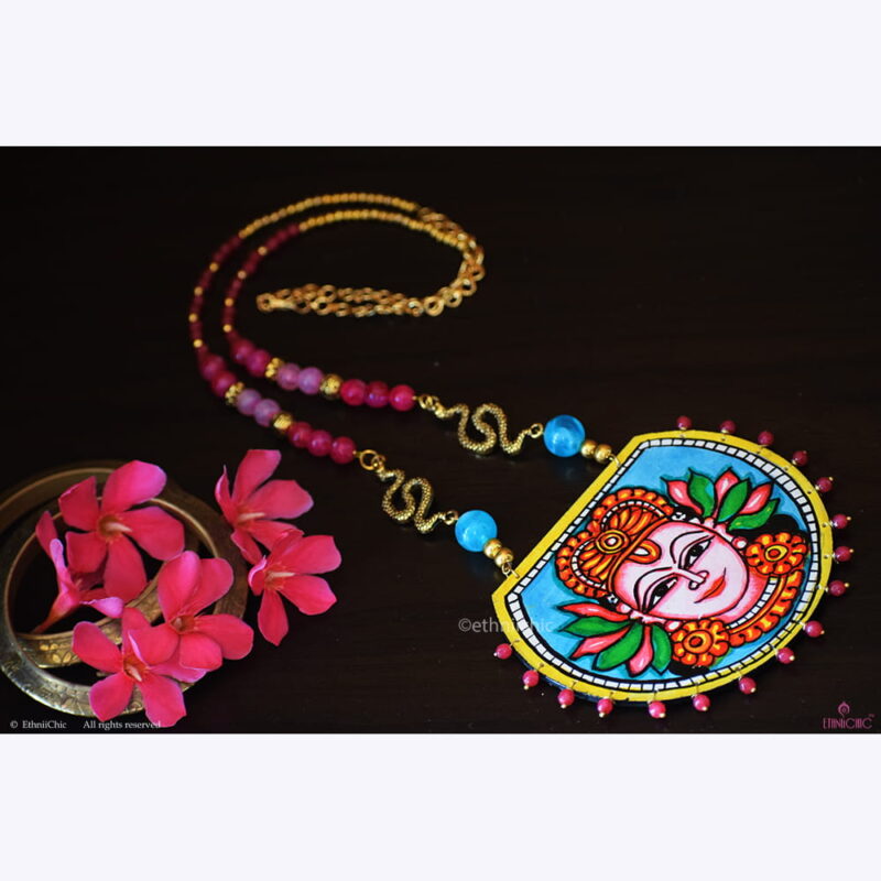 : Hand painted Mural Necklace 36