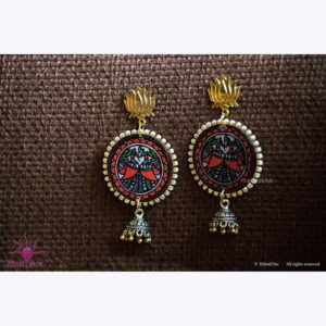 Handpainted Madhubani peacock earrings