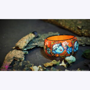 Kerala Mural Hand crafted Wooden Bangle 1