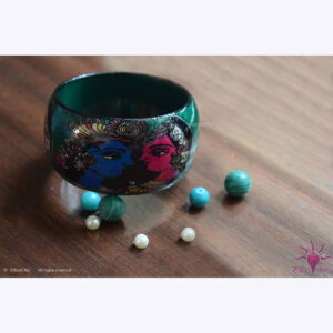 Krishna Radha Hand crafted Wooden Broad Bangle