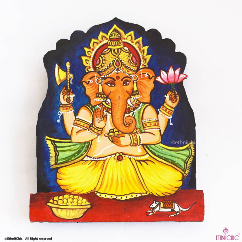 Hand Painted Tanjore Ganesha 1 Cut out