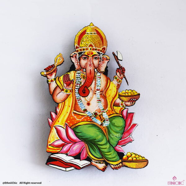 Hand Painted Tanjore Ganesha 2 Cut out