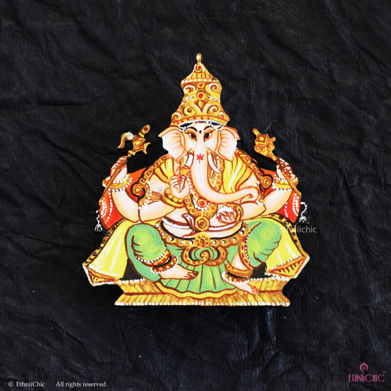 Hand Painted Tanjore Ganesha Cut out