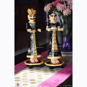 Wooden Gangour Dolls Set - Black