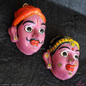 Handmade Lilac Cheriyal Mask - Wall Decor