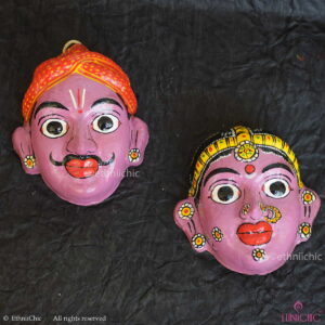 Handmade Lilac Cheriyal Mask - Wall Decor
