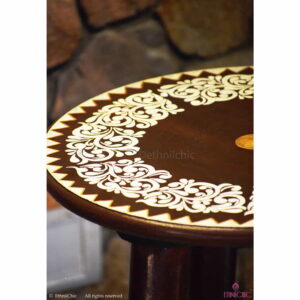 Handpainted Wooden Alpona Peg Table
